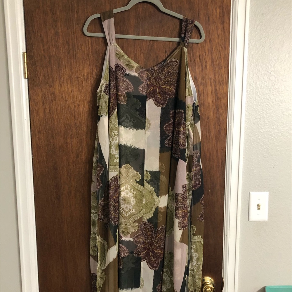 Paisley print handkerchief hem dress